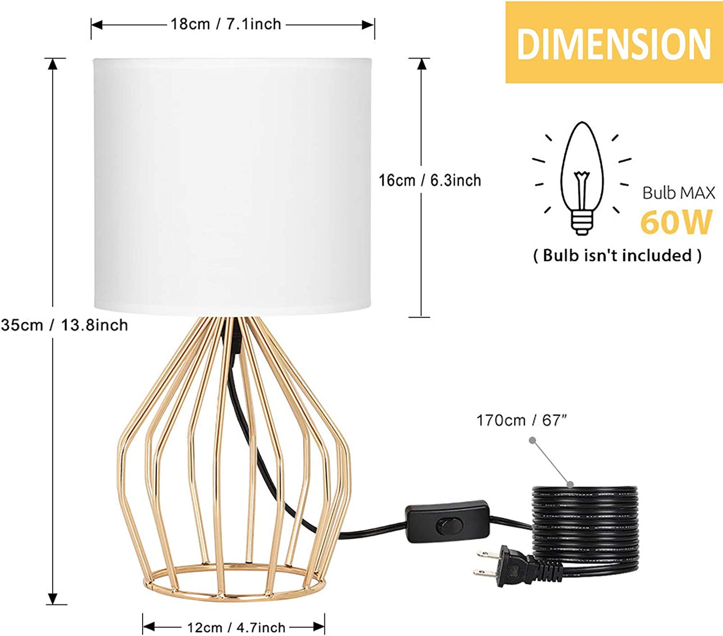 Modern Gold Table Lamp with Hollow Base and Linen Fabric Shade - Elegant Small Bedside Lighting for Bedrooms and Living Rooms