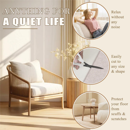 Felt Furniture Pads for Hardwood Floors -36 Pcs 2" Premium Floor Protectors for Furniture, Felt Pads for Chair Legs, Beige