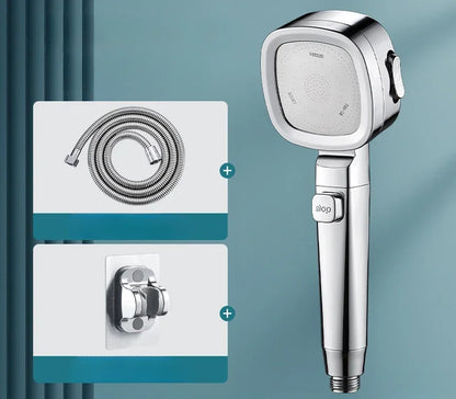 High-Pressure Water-Saving Shower Head with Three Adjustable Modes and One-Key Stop Function for Enhanced Shower Experience