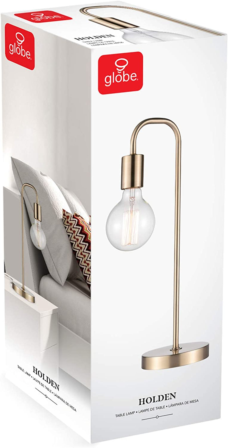 Holden 18-Inch Matte Brass Table Lamp - Modern Night Stand and Bedroom Décor for Living Room and Bedside Lighting