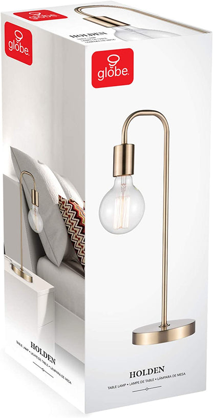 Holden 18-Inch Matte Brass Table Lamp - Modern Night Stand and Bedroom Décor for Living Room and Bedside Lighting