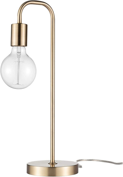 Holden 18-Inch Matte Brass Table Lamp - Modern Night Stand and Bedroom Décor for Living Room and Bedside Lighting
