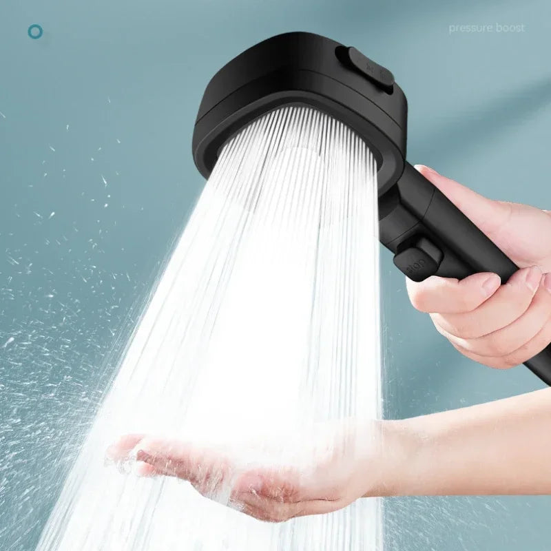 High-Pressure Water-Saving Shower Head with Three Adjustable Modes and One-Key Stop Function for Enhanced Shower Experience