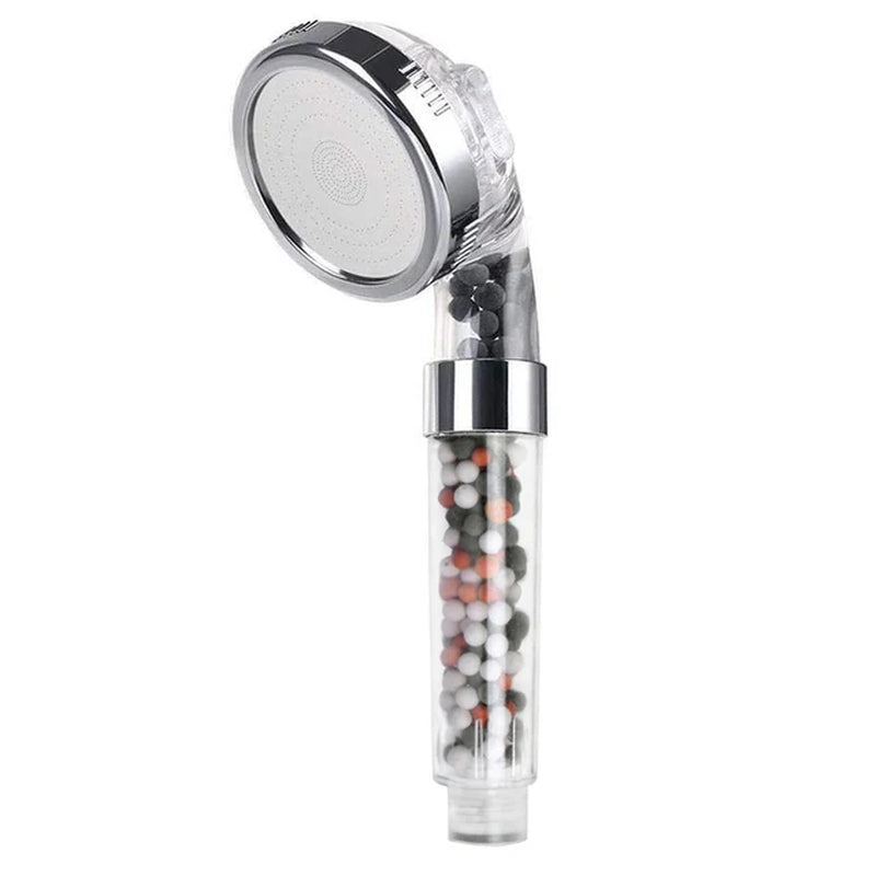 3-Function High-Pressure Handheld Shower Head with Anion Filter - Water-Saving Rainfall Bathroom Accessory