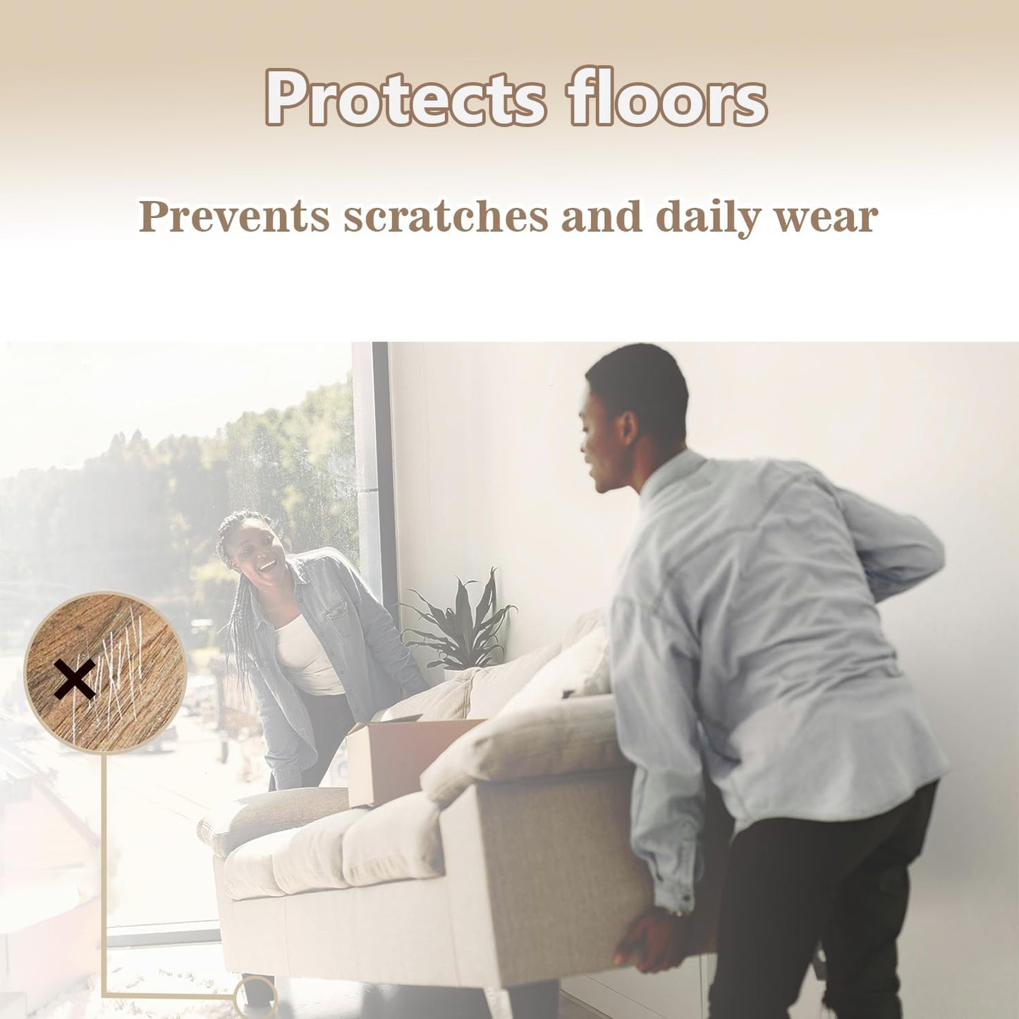 Felt Furniture Pads for Hardwood Floors -36 Pcs 2" Premium Floor Protectors for Furniture, Felt Pads for Chair Legs, Beige