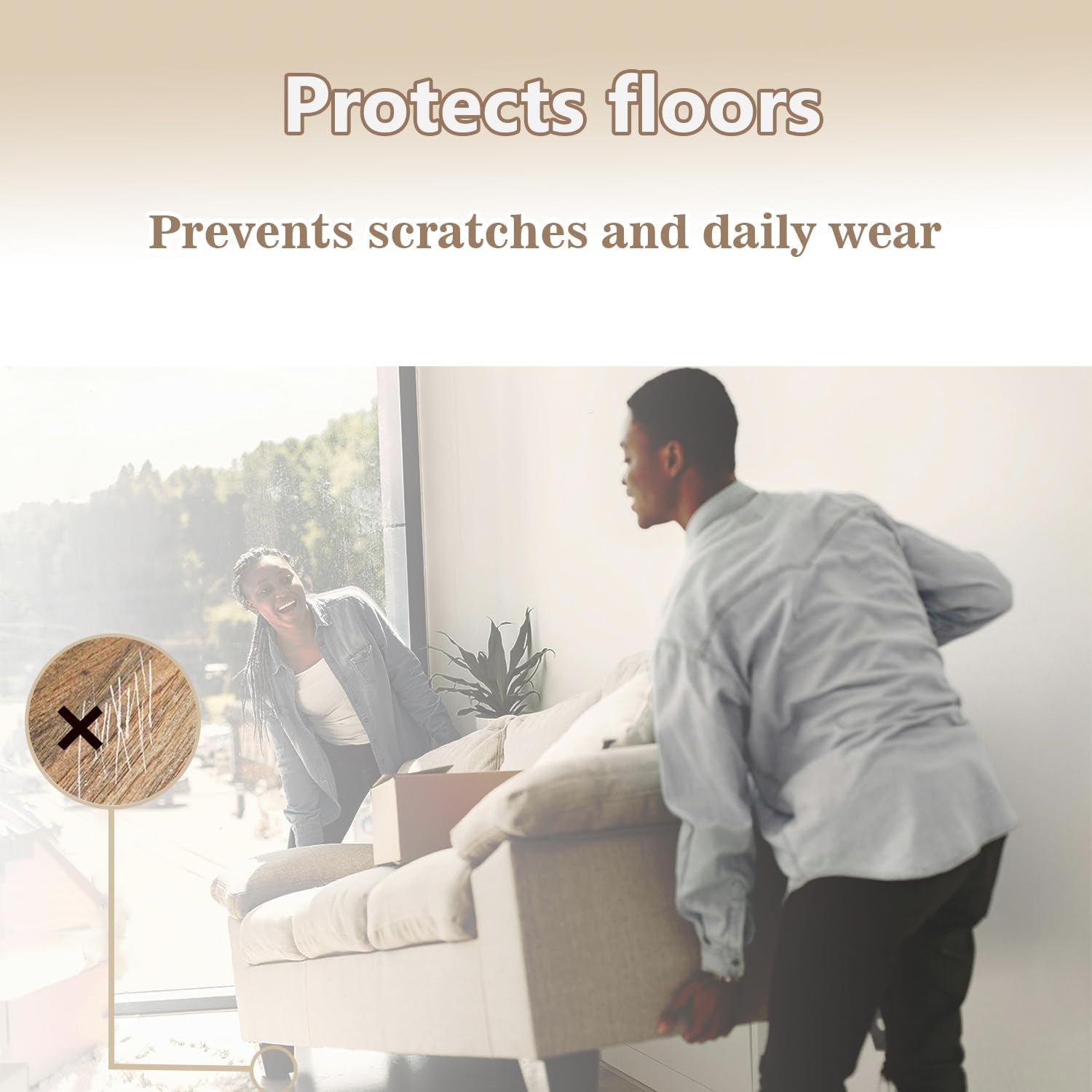 Felt Furniture Pads for Hardwood Floors -36 Pcs 2" Premium Floor Protectors for Furniture, Felt Pads for Chair Legs, Beige