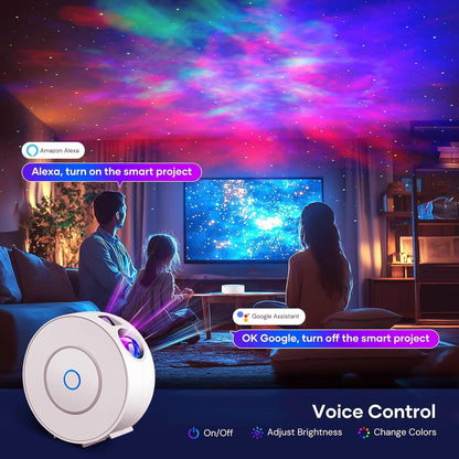 Whole Room Coverage Area Northern Lights Projector Galaxy Aurora 8 Effects Combinations with Night Light Egg Cover for Bedroom Light Sleep (Black)