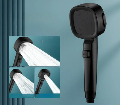 High-Pressure Water-Saving Shower Head with Three Adjustable Modes and One-Key Stop Function for Enhanced Shower Experience