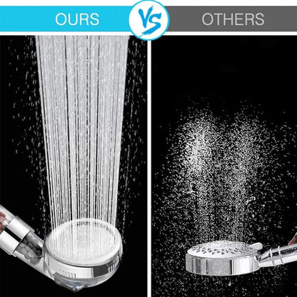 3-Function High-Pressure Handheld Shower Head with Anion Filter - Water-Saving Rainfall Bathroom Accessory