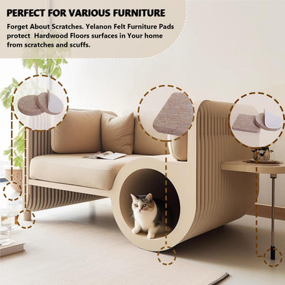 Felt Furniture Pads for Hardwood Floors -36 Pcs 2" Premium Floor Protectors for Furniture, Felt Pads for Chair Legs, Beige