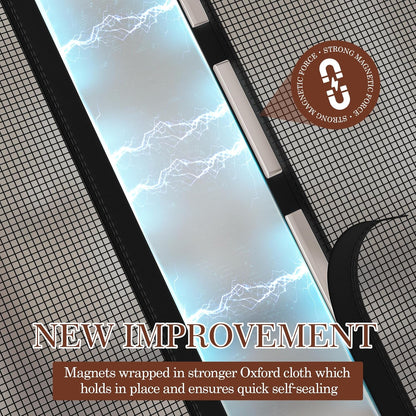 Magnetic Screen Door Fits Door Size 64 X 80, Screen Size 66" X 81" Strengthened Fiberglass Net Curtain for Patio Sliding French Doors Black