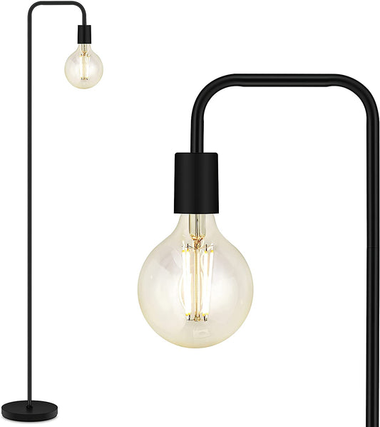 Industrial 63-Inch Floor Lamp with E26 Socket and On/Off Footswitch, Metal Construction, ETL Listed, Modern Minimalist Design for Bedroom and Living Room, Vintage Mid-Century Style