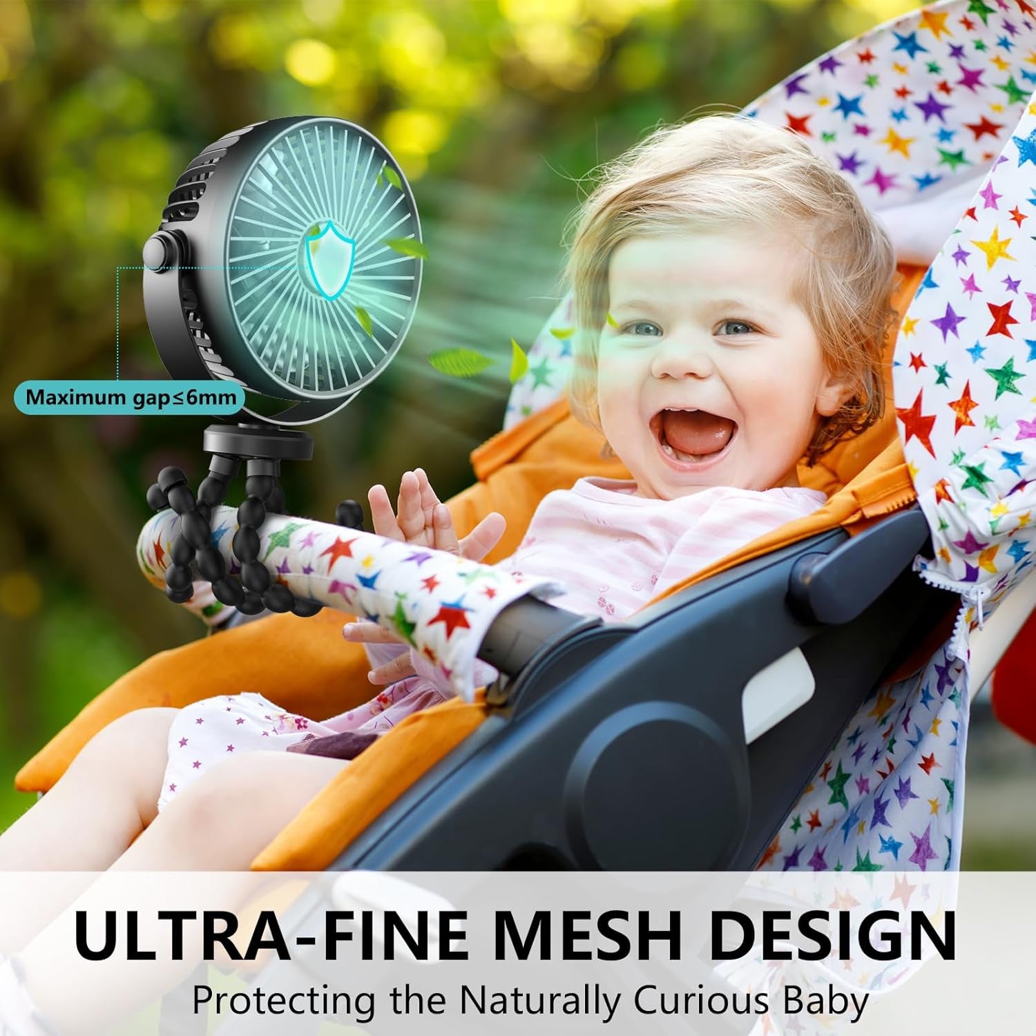 Portable Mini Handheld Fan - Versatile USB/Battery Operated Stroller, Car Seat, and Desktop Fan with Flexible Tripod Clip for Camping and Travel (Black)