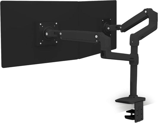 Ergotron – LX Vertical Stacking Dual Monitor Arm, VESA Desk Mount – for 2 Monitors up to 24 Inches, 7 to 20 Lbs Each – Matte Black