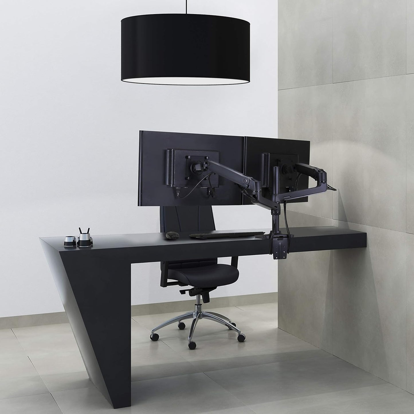 Ergotron – LX Vertical Stacking Dual Monitor Arm, VESA Desk Mount – for 2 Monitors up to 24 Inches, 7 to 20 Lbs Each – Matte Black