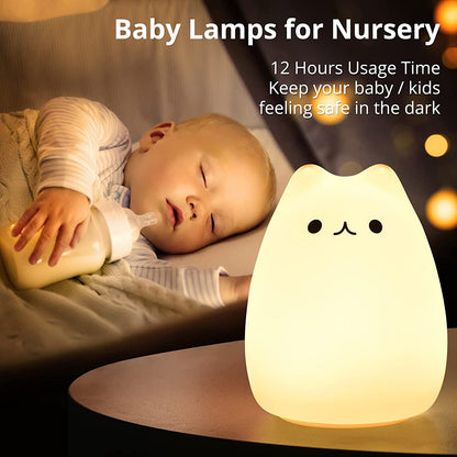 Kawaii Cat Lamp - Ideal Gift for Young Girls and Teen Graduates, Remote-Controlled Night Light for Kids' Bedrooms and Nurseries